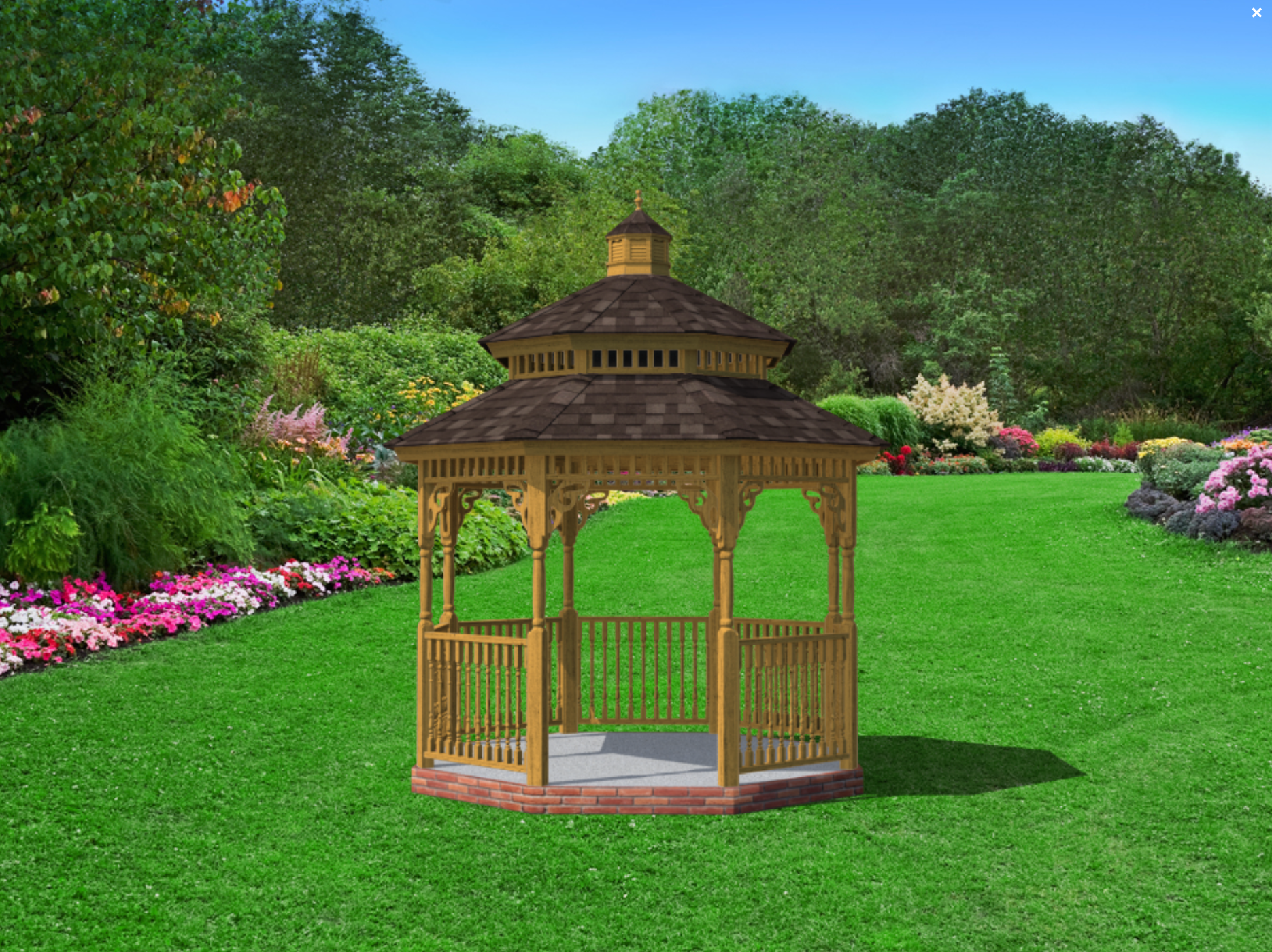 Amish Country Gazebos, Custom Wood, Size 10'