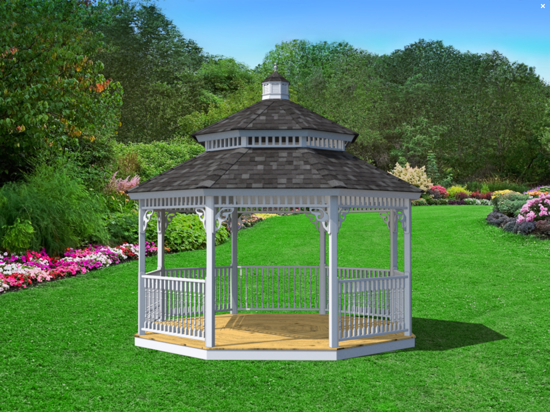 Amish Country Gazebos, Custom Wood, Size 14'