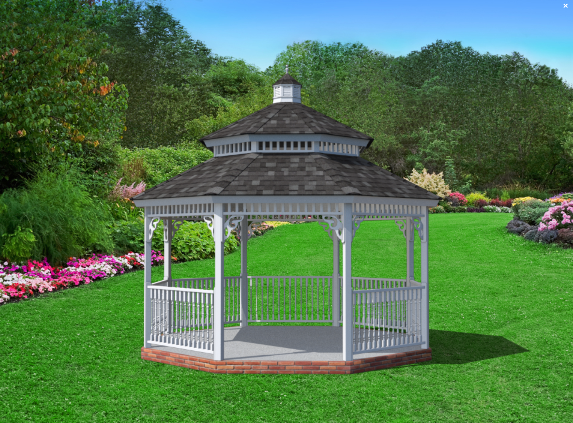 Amish Country Gazebos, Custom Vinyl, Size 14'