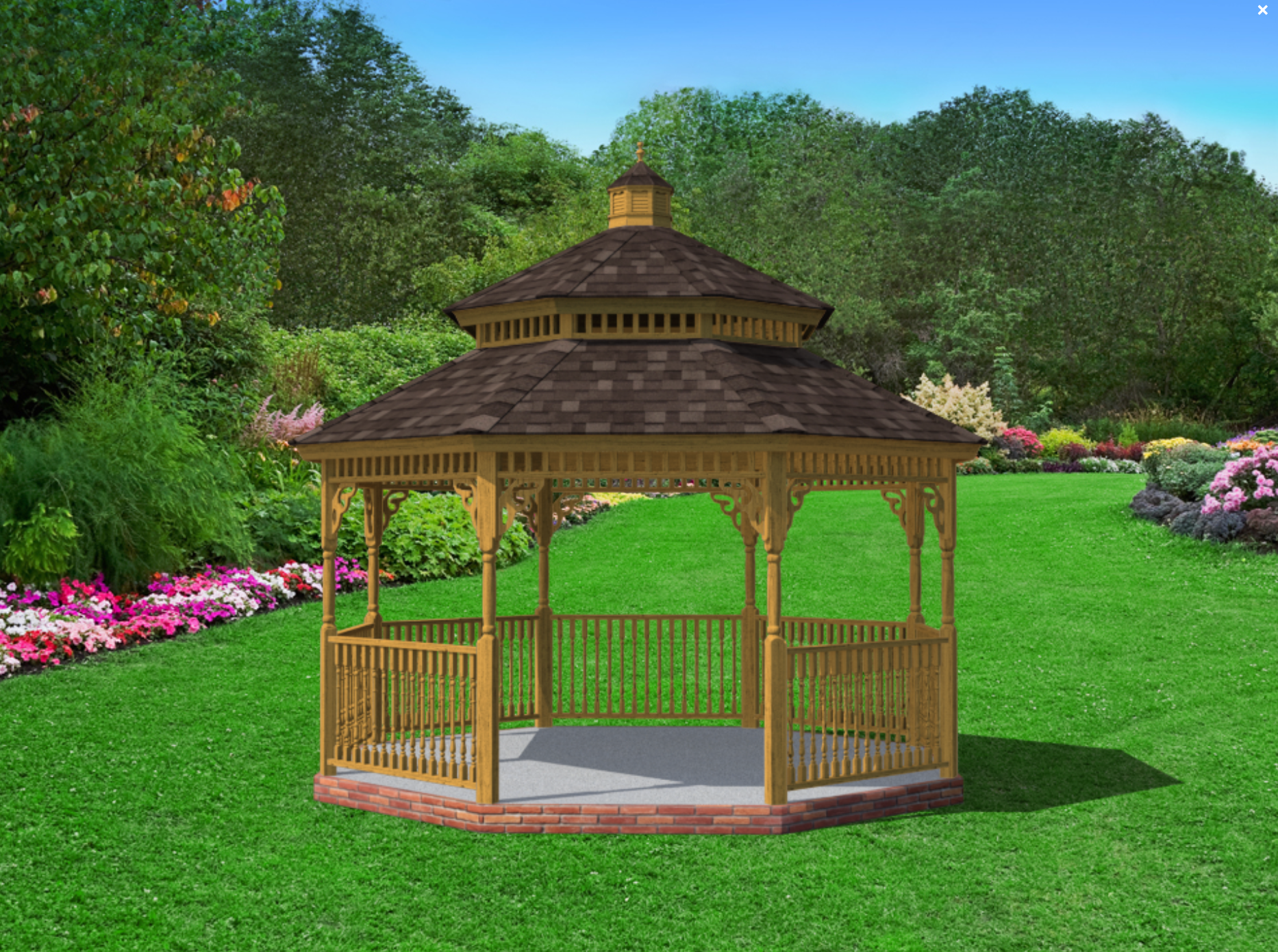 Amish Country Gazebos, Custom Wood, Size 14'