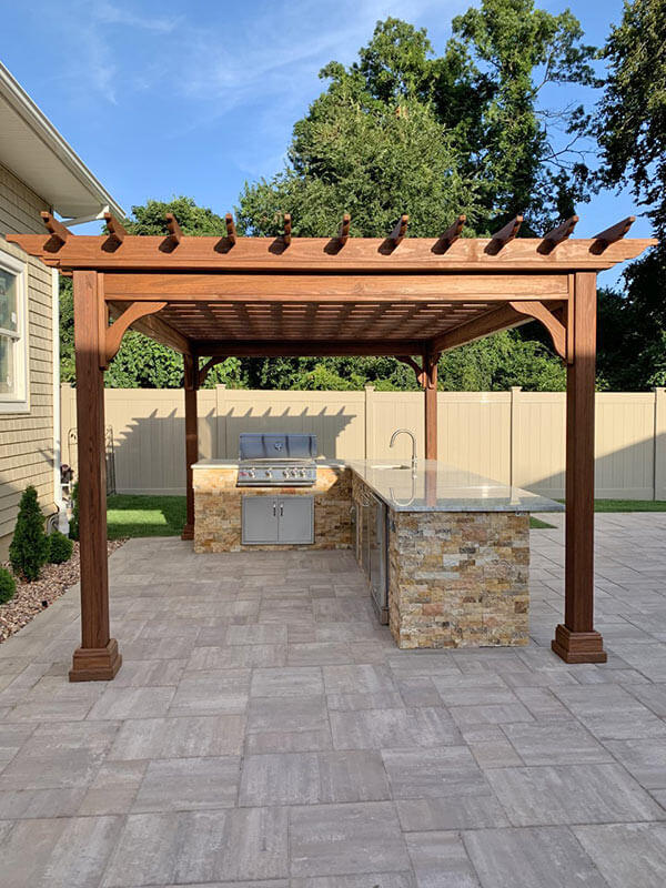 Amish Country Gazebos, Custom Pergola, Size 12' x 20'