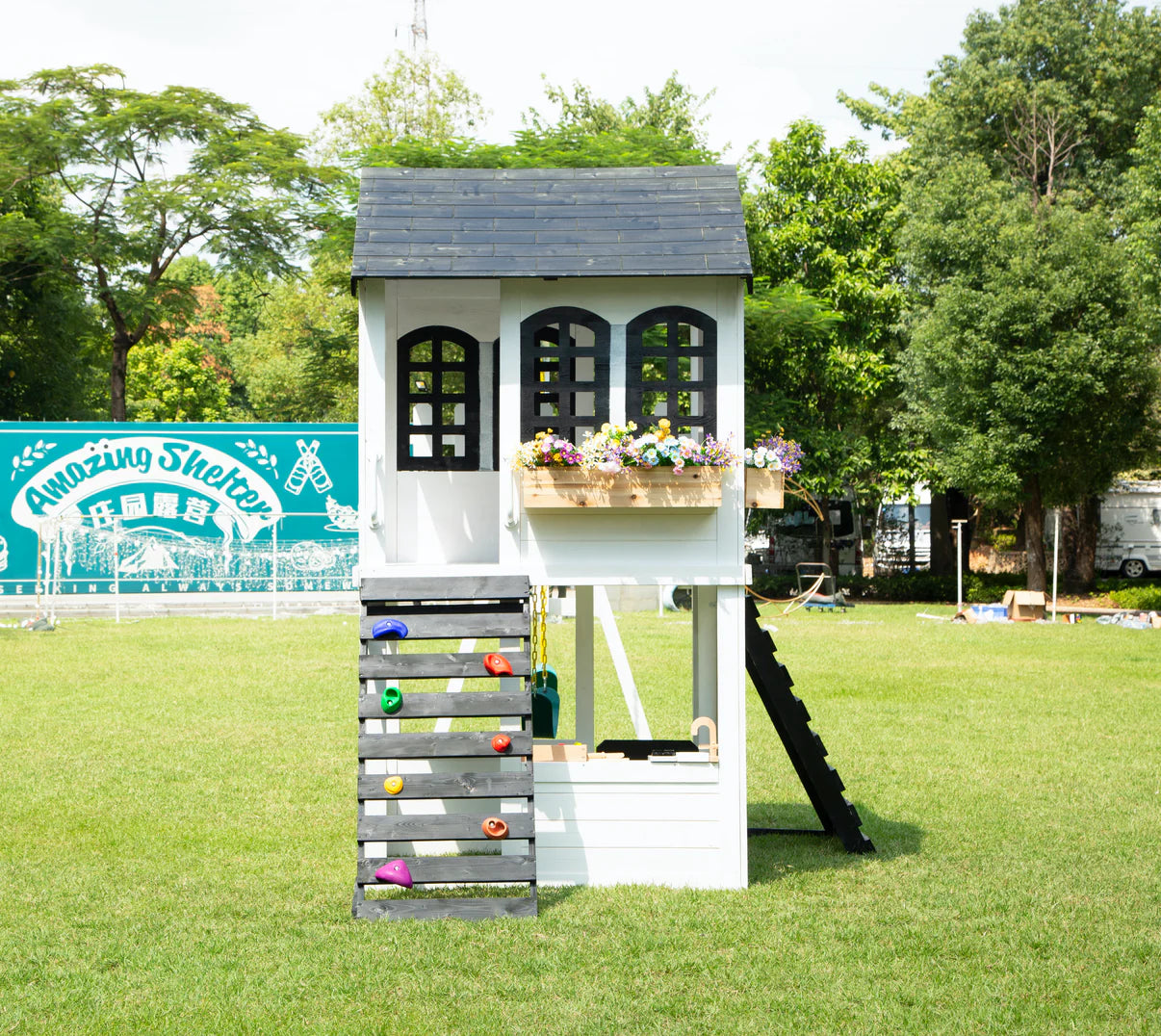 2MamaBees Reign Two Story Swing Set