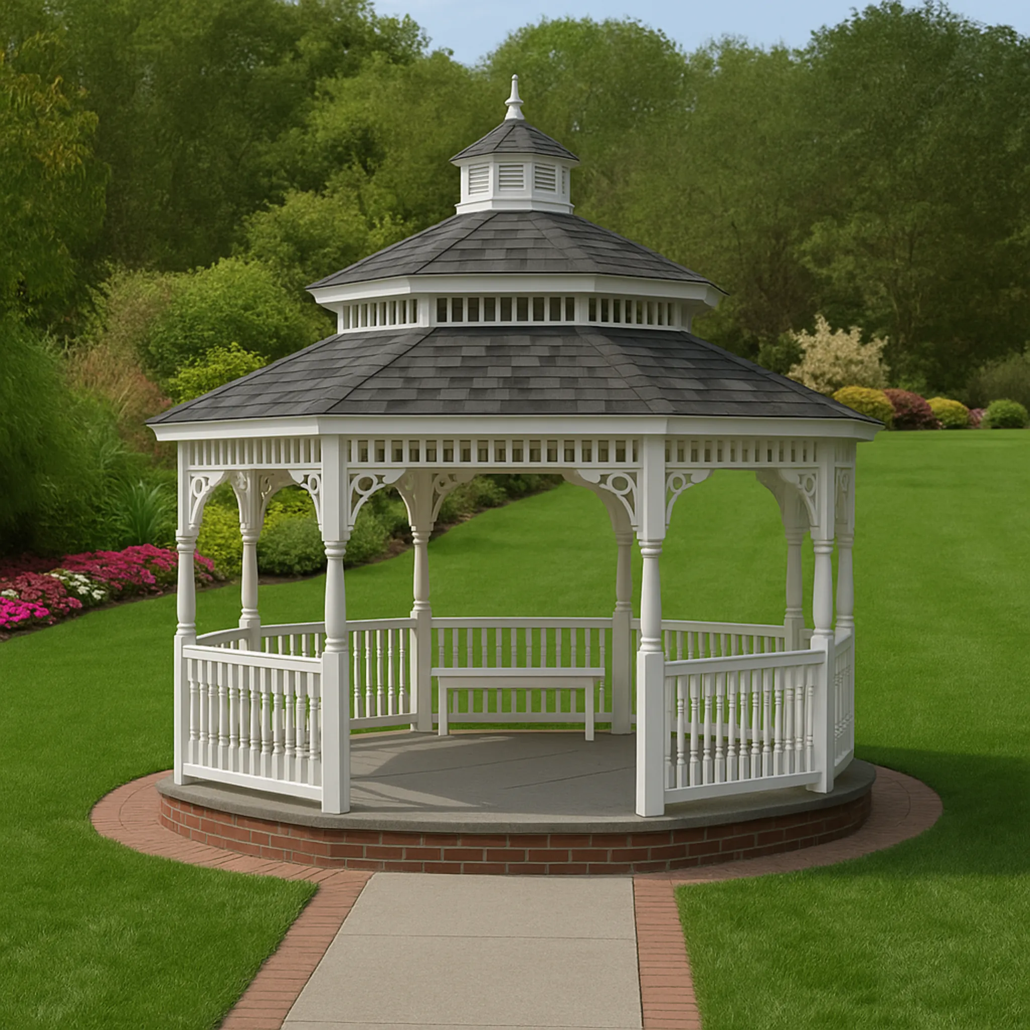 Amish Country Gazebos, Custom Vinyl, Size 14ft