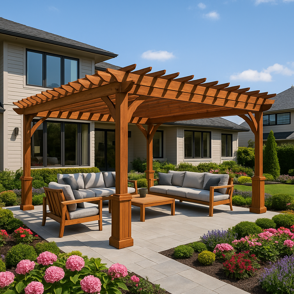 Amish Country Gazebos, Custom Pergola, Size 12ft x 16ft